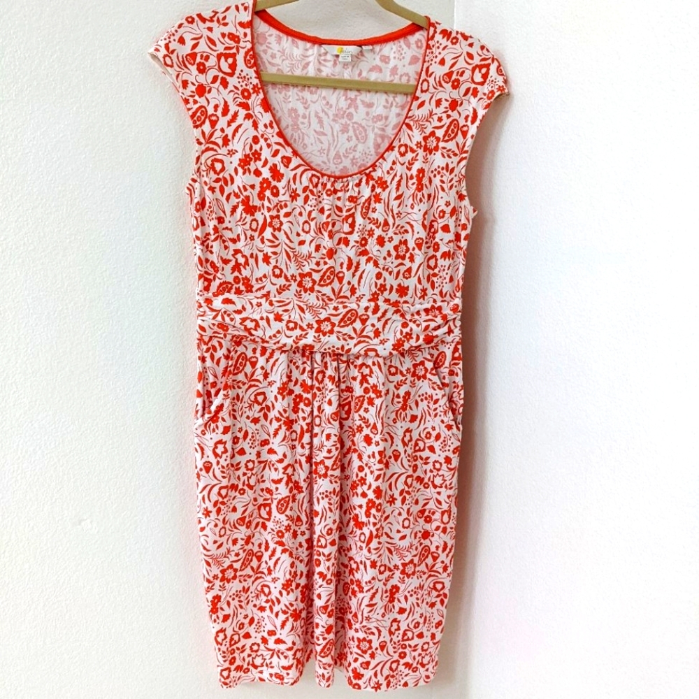 Boden Margot Jersey Dress Floral Red 10